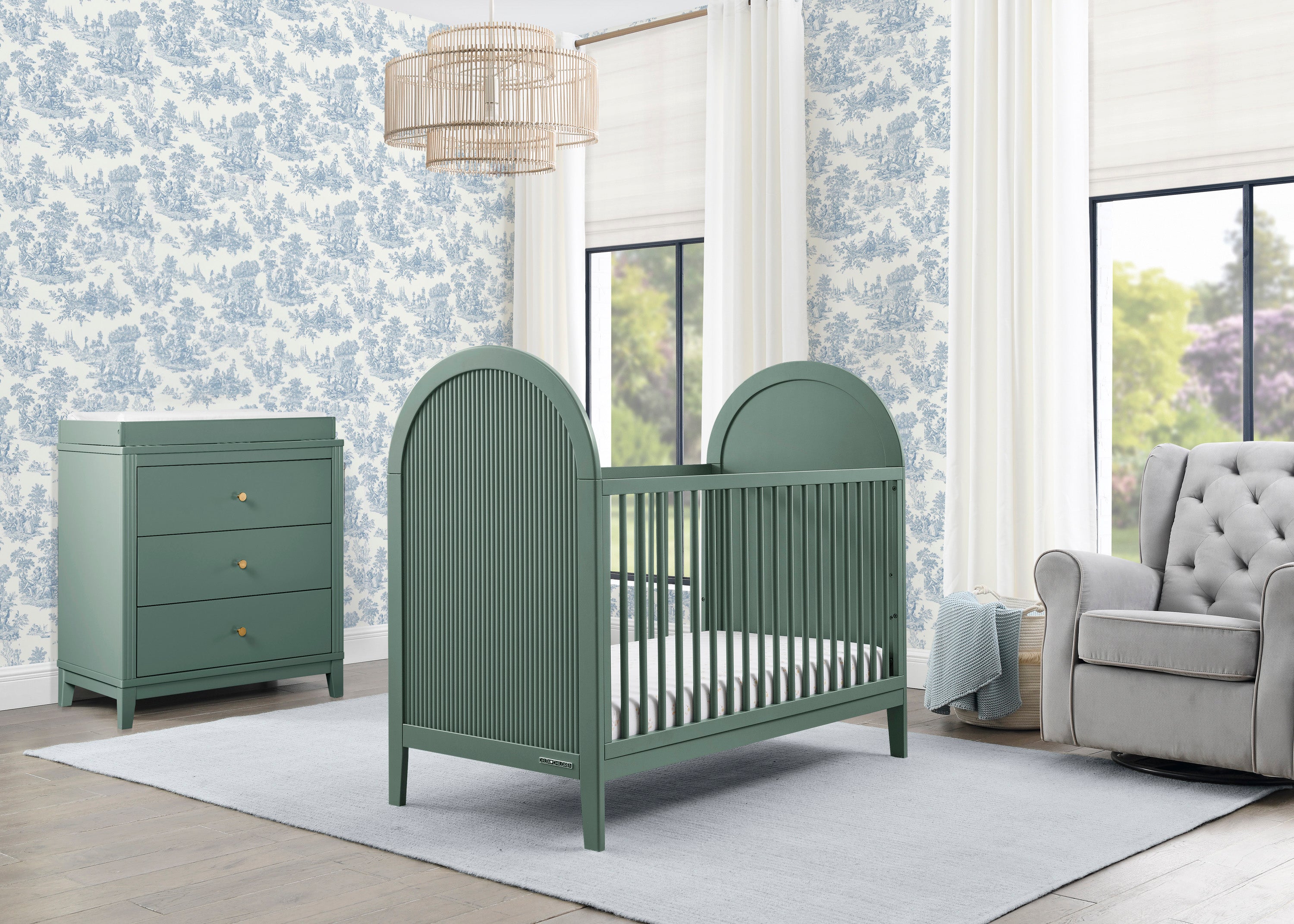Complete The Look for Eloise 3 Drawer Dresser with Changing Top and Interlocking Drawers