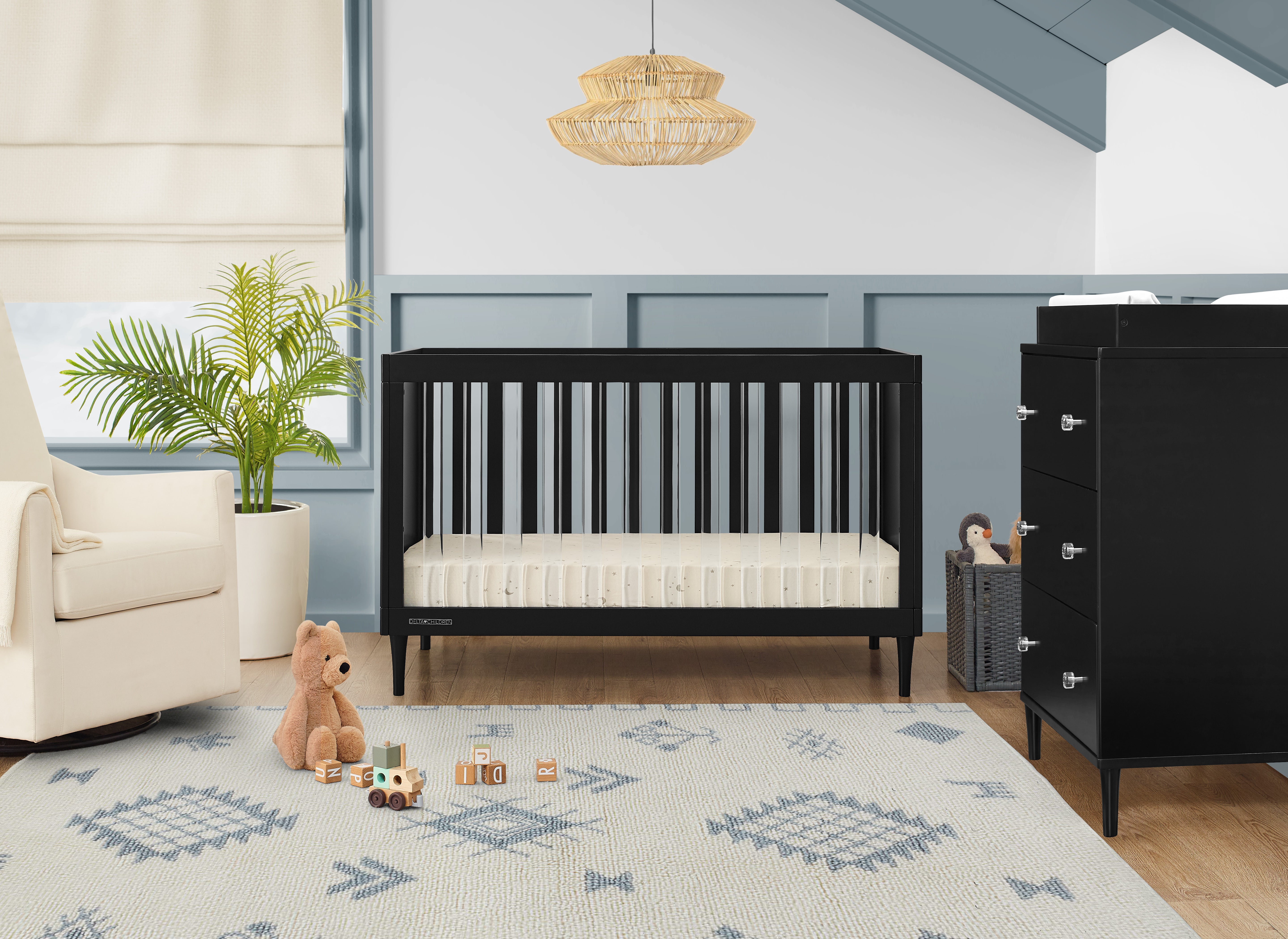Complete The Look for Bowie 3 Drawer Dresser with Changing Top and Interlocking Drawers