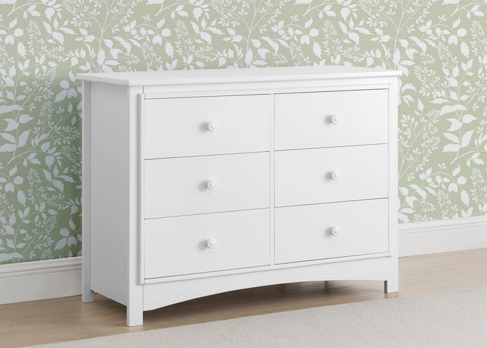 Perry 6 Drawer Dresser with Interlocking DrawersBianca White (130)