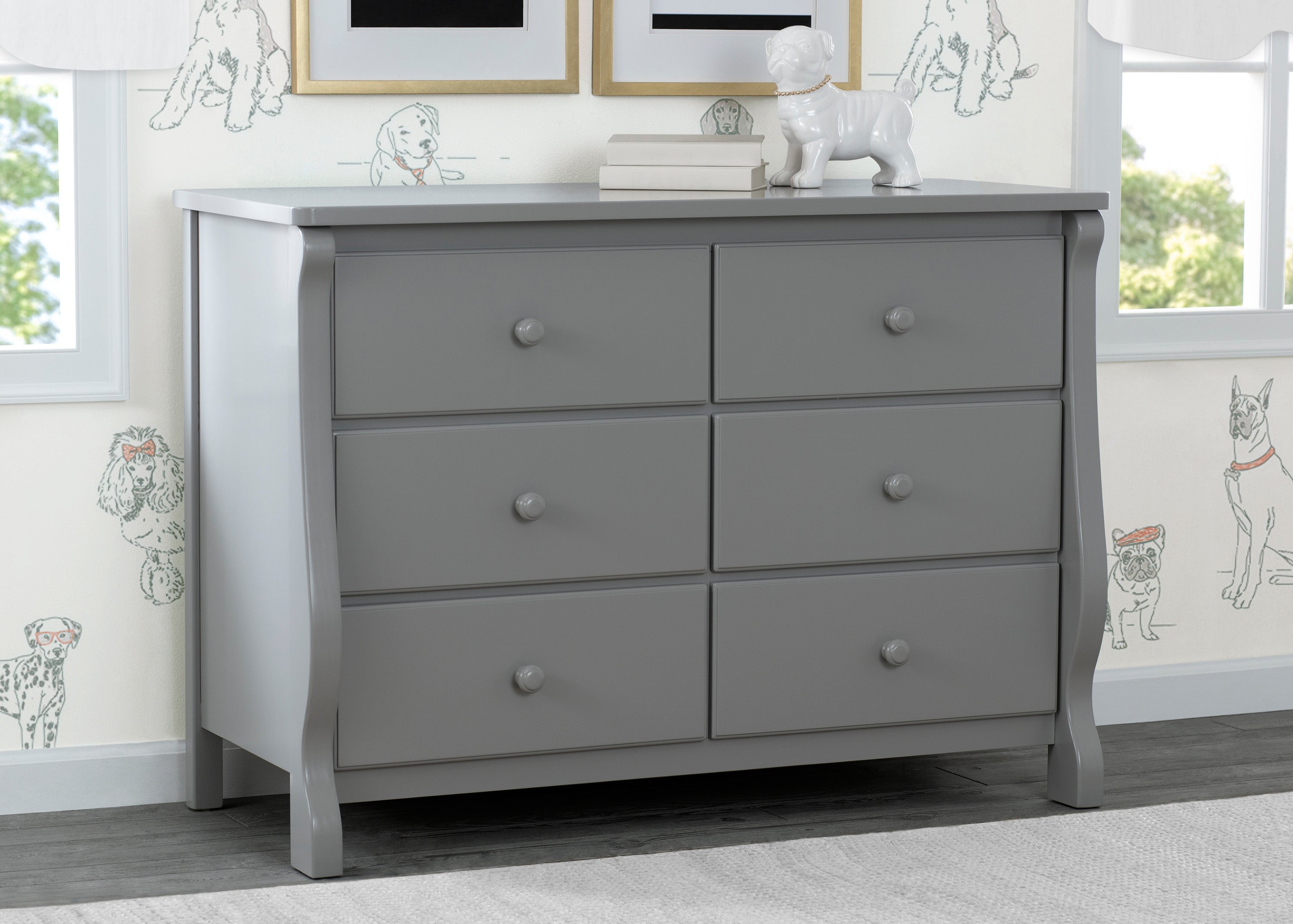 delta 6 drawer dresser grey Haven 6 Drawer Dresser with Interlocking Drawers, Grey (026)