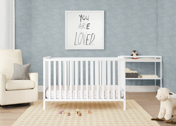 Ruby 6-in-1 Convertible Crib & Changing Table 2-Piece SetBianca White (130)
