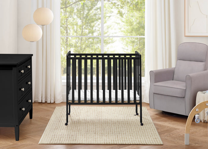 Lee Portable Folding Mini Crib with 1.5-Inch MattressEbony (0011)
