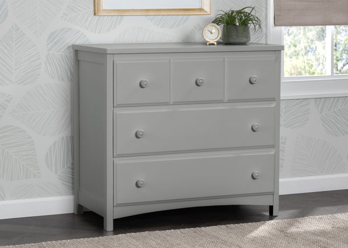 3 Drawer Dresser with Interlocking DrawersGrey (026)