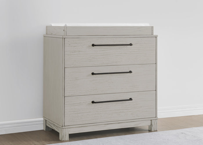 Rustic 3 Drawer Dresser with Interlocking DrawersRustic Mist (1373)