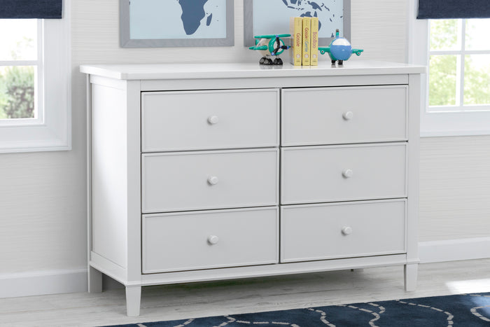 Haven 6 Drawer Dresser with Interlocking DrawersWhite (100)