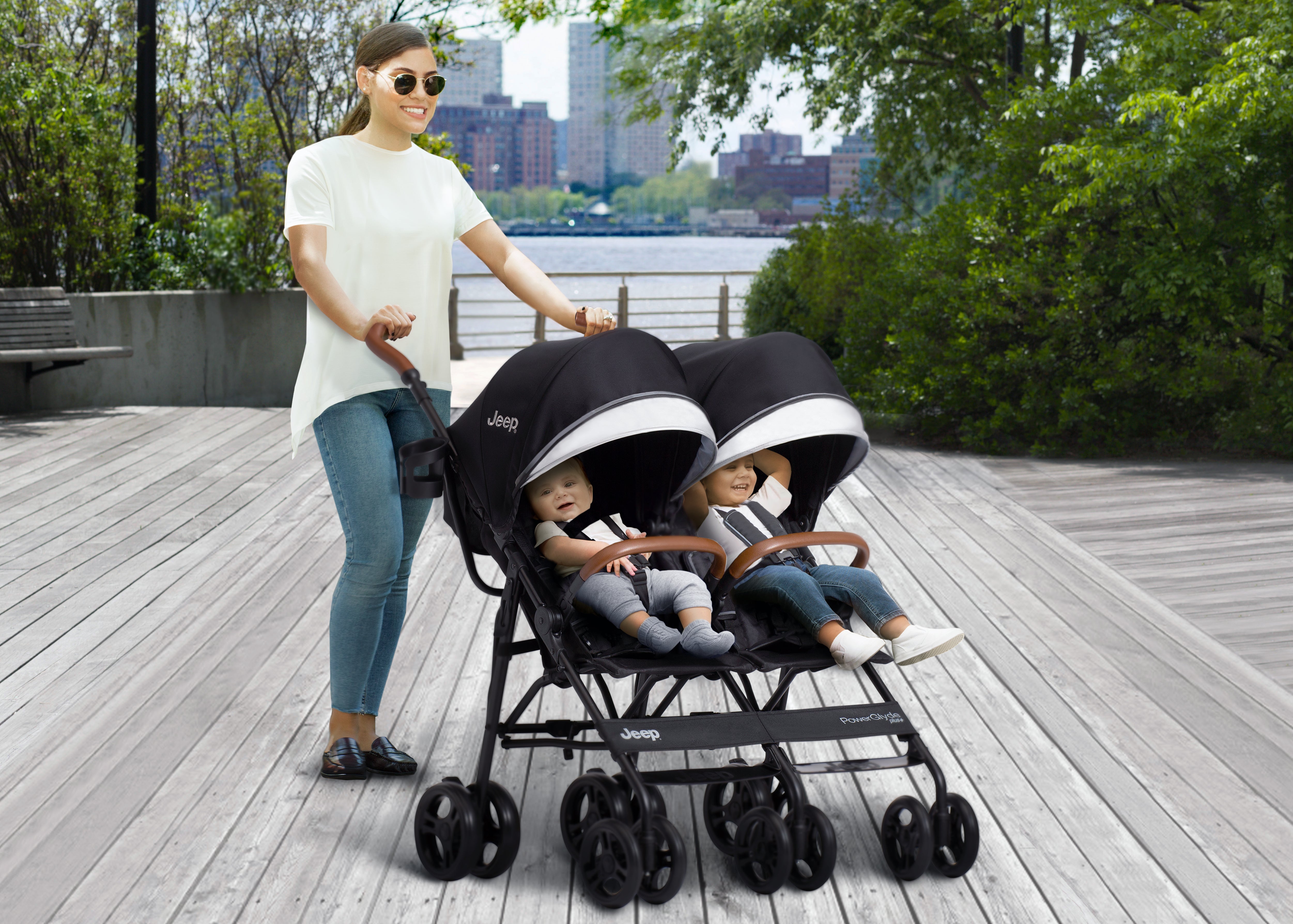 jeep powerglyde side-by-side double stroller PowerGlyde Plus Side x Side Double Stroller