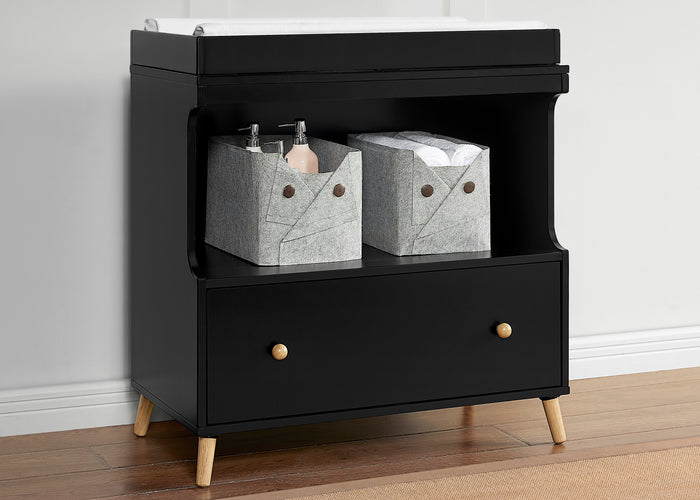 Essex Convertible Changing Table with DrawerEbony with Natural (1482)