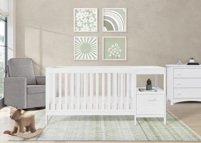 Alice 5-in-1 Convertible Crib and ChangerBianca White (130)