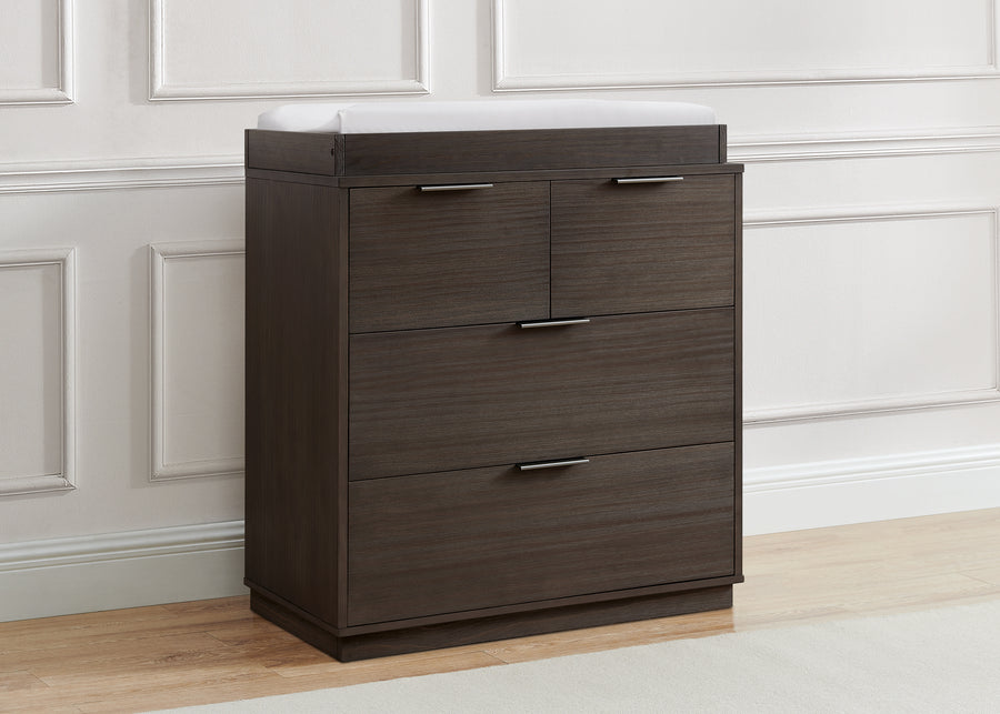 Rustic Grey (084) 66-Forever 4 Drawer Dresser with Changing Top and Interlocking Drawers - Naturals Collection