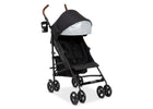 Black stroller with a silver canopy on a white background 7-365 Plus Stroller