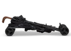 Black stroller with wooden handle on a white background 10-365 Plus Stroller