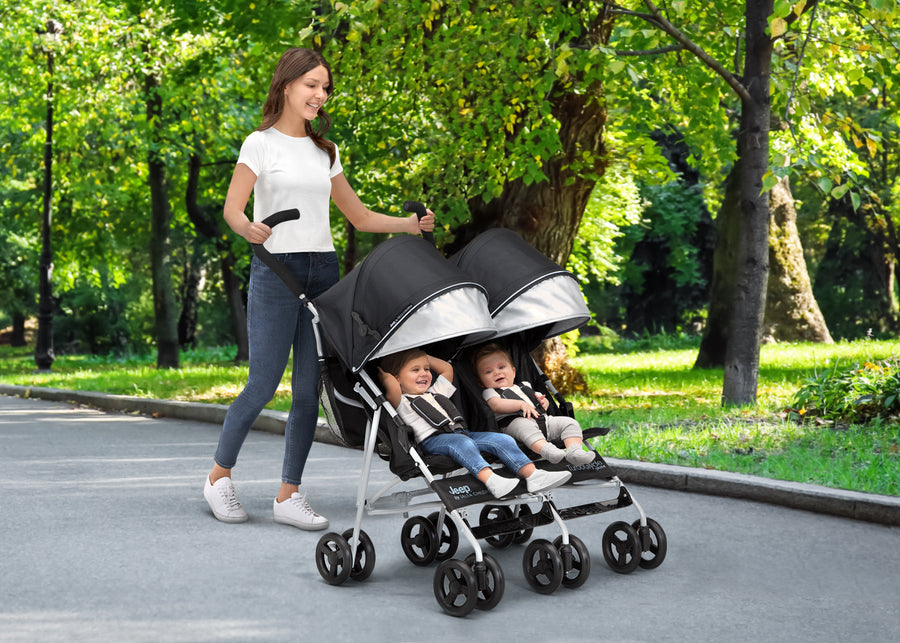 Black (001) 1-Jeep TurboGlyde Plus Side by Side Double Stroller