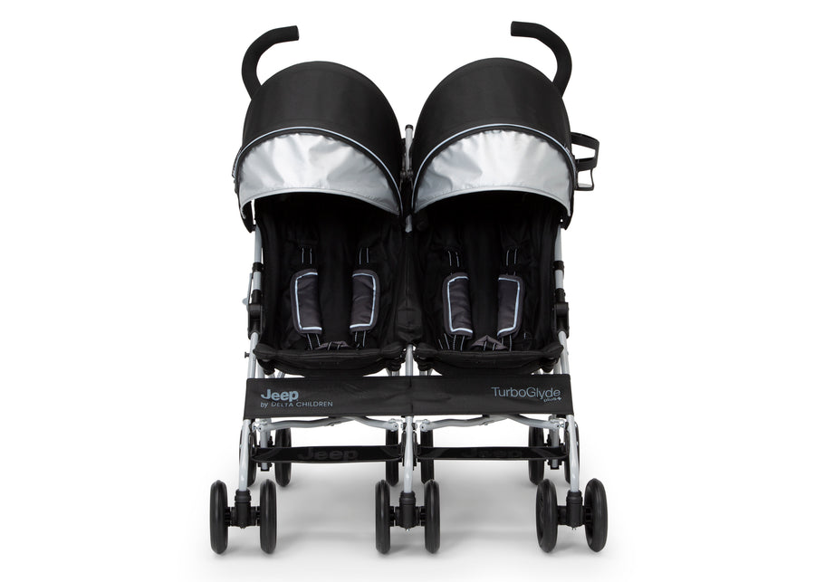 Black (001) 2-Jeep TurboGlyde Plus Side by Side Double Stroller