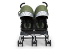 Black with Olive Green (2182) 7-Jeep TurboGlyde Plus Side by Side Double Stroller