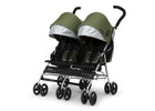 Black with Olive Green (2182) 8-Jeep TurboGlyde Plus Side by Side Double Stroller