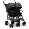Black double stroller with two dark gray seats on a white background 8-babyGap Classic Side-by-Side Double Stroller