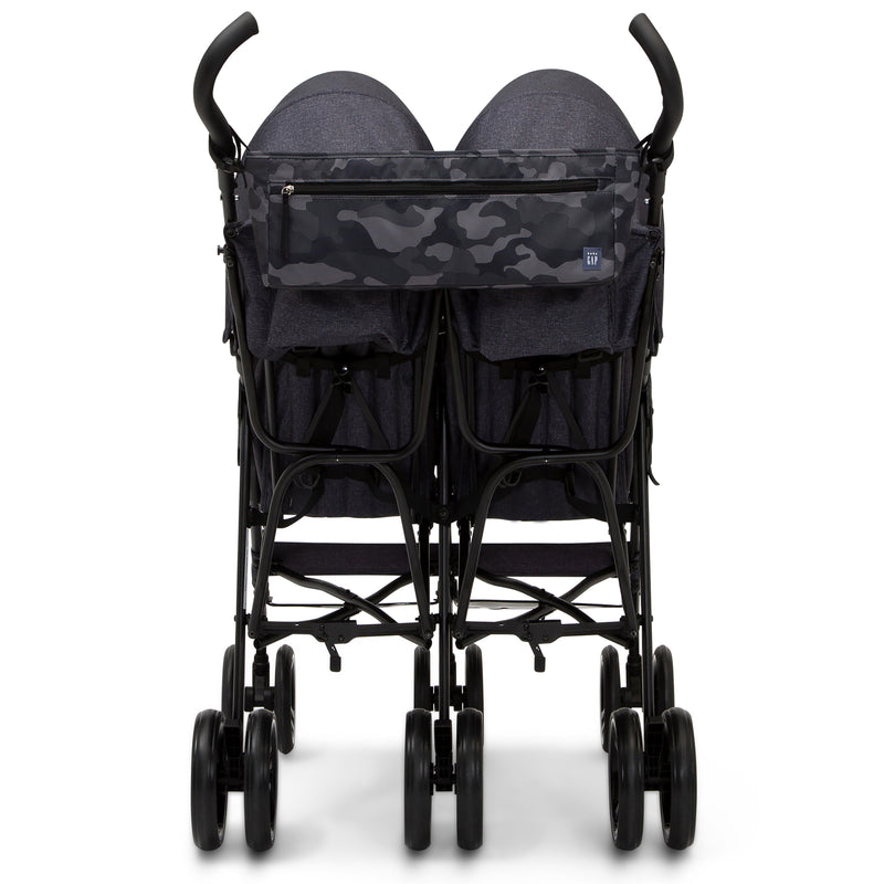 Black stroller with camouflage pattern on a white background