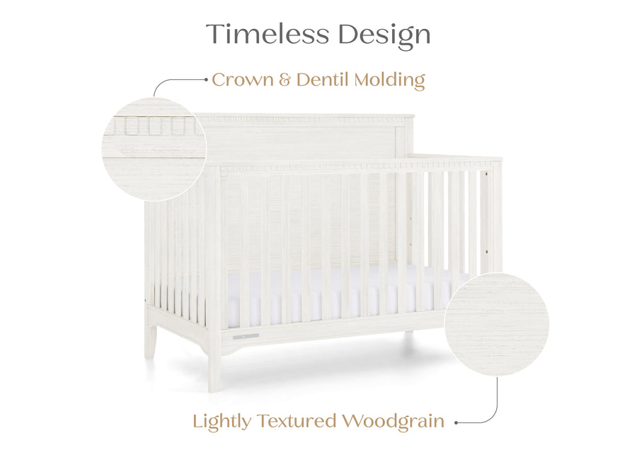 Antique White (1545) 6-Kendall 6-in-1 Convertible Crib