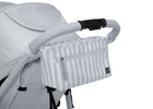 Gray stroller with a striped organizer attached to the handle. 24-babyGap 2-in-1 Carriage Stroller