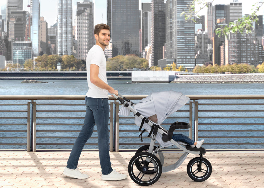 Grey Stripes (2359) 13-babyGap Trek Jogging Stroller