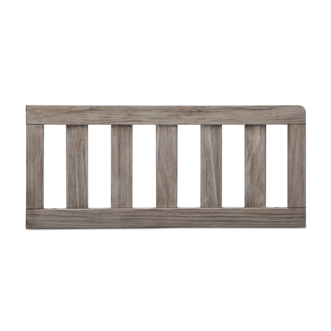 Wooden headboard with slatted design on a white background