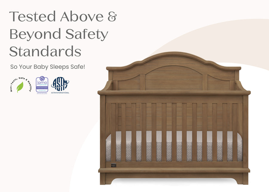 Aged Oak (845) 38-Asher 6-in-1 Convertible Crib