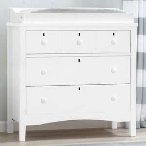 Farmhouse 3 Drawer Dresser with Changing Top and Interlocking Drawers 18
