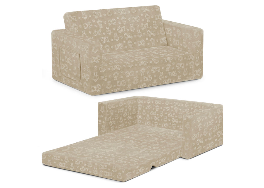 Cream (1669) 22-Perfect Sleeper Extra Wide Convertible Sofa to Lounger