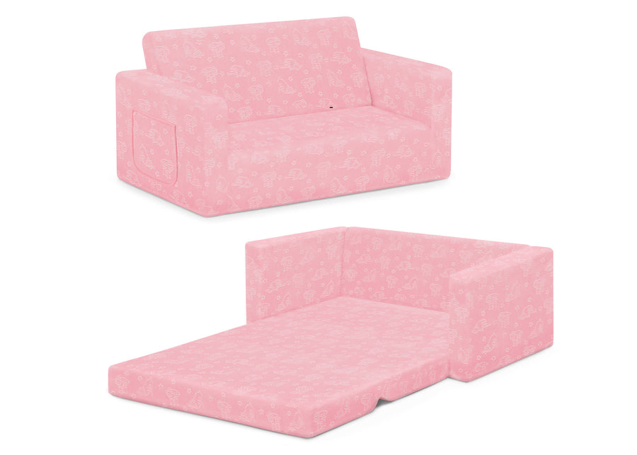 Pink (5059) 12-Perfect Sleeper Extra Wide Convertible Sofa to Lounger