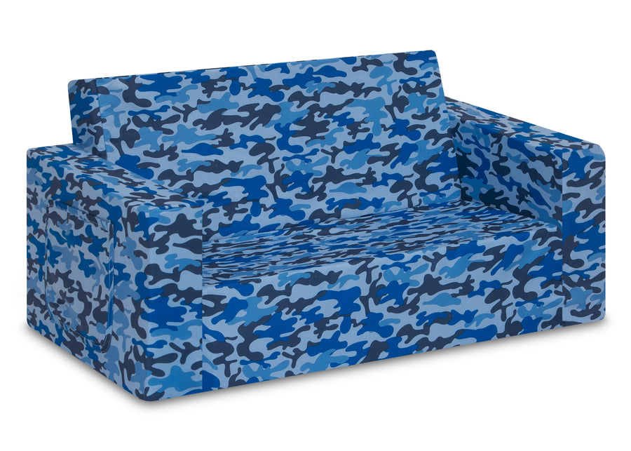 Blue Camo (5061) 4-Cozee Flip-Out Sofa - 2-in-1 Convertible Sofa to Lounger for Kids