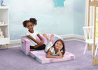 Blue & Pink Tie-Dye (5062) 7-Cozee Flip-Out Sofa - 2-in-1 Convertible Sofa to Lounger for Kids