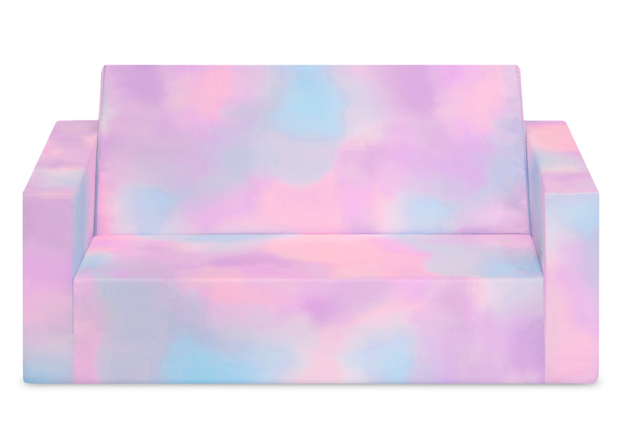 Blue & Pink Tie-Dye (5062) 8-Cozee Flip-Out Sofa - 2-in-1 Convertible Sofa to Lounger for Kids