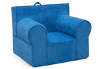 Blue children's armchair with a soft texture on a white background 12-XL Cozee Foam Chair - Perfect Size for Kids Ages 18 Months - 12 Years+