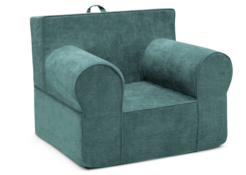 Teal armchair with a soft texture on a white background 18-XL Cozee Foam Chair - Perfect Size for Kids Ages 18 Months - 12 Years+