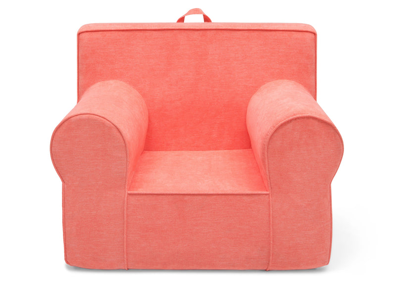 Coral-colored armchair on a white background 20-XL Cozee Foam Chair - Perfect Size for Kids Ages 18 Months - 12 Years+