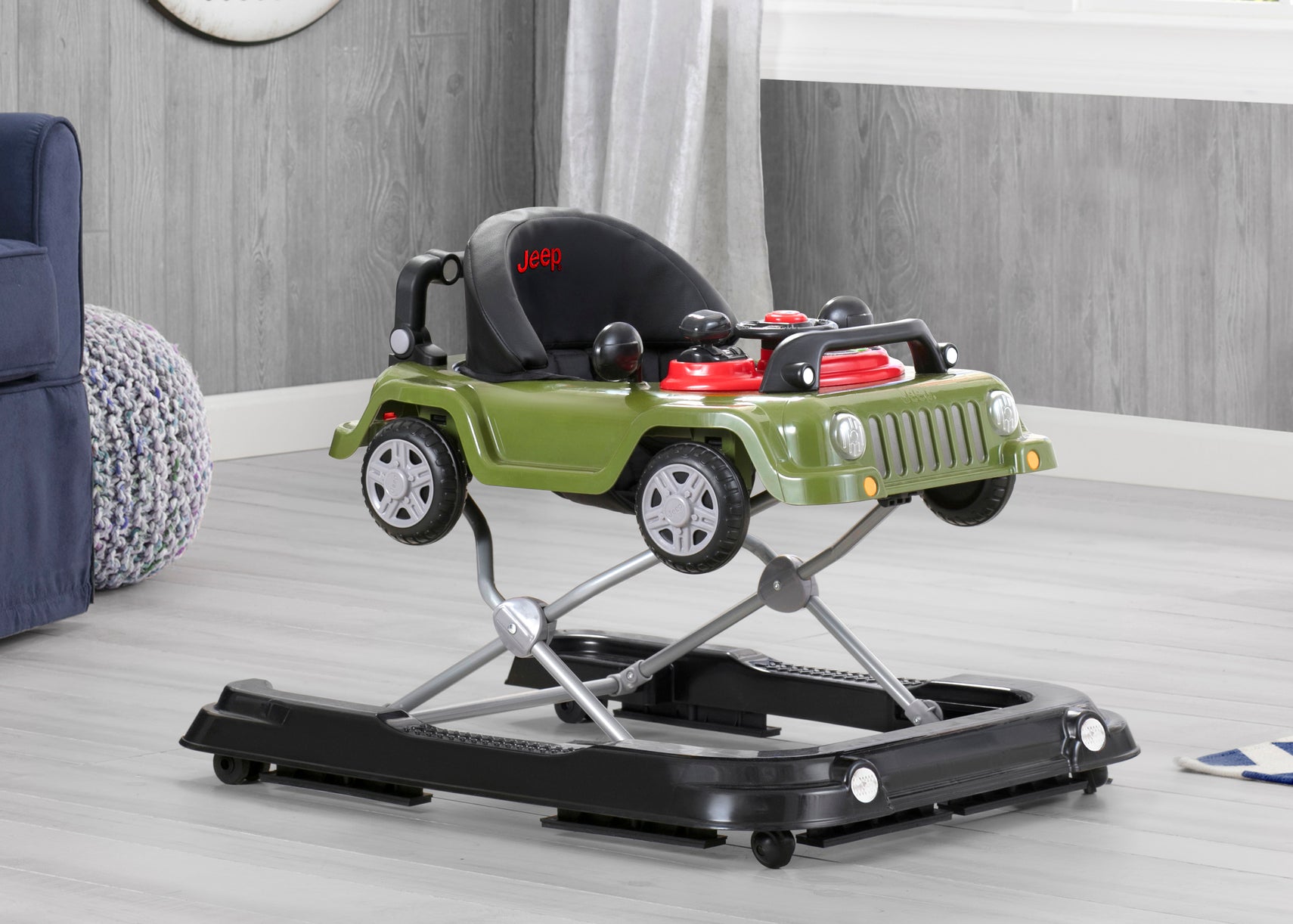  Jeep® Classic Wrangler 3-in-1 Grow With Me Walker, Anniversary Green (348),Adjustable seat height