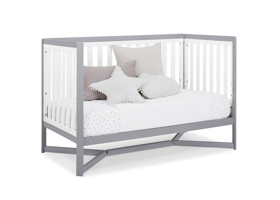 White with Grey (027) 12-Tribeca 4-in-1 Convertible Crib