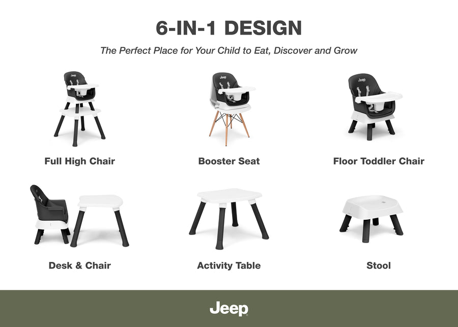 Black (001) 28-Milestone 6-in-1 High Chair