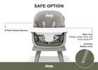 Light Grey (2516) 47-Milestone 6-in-1 High Chair