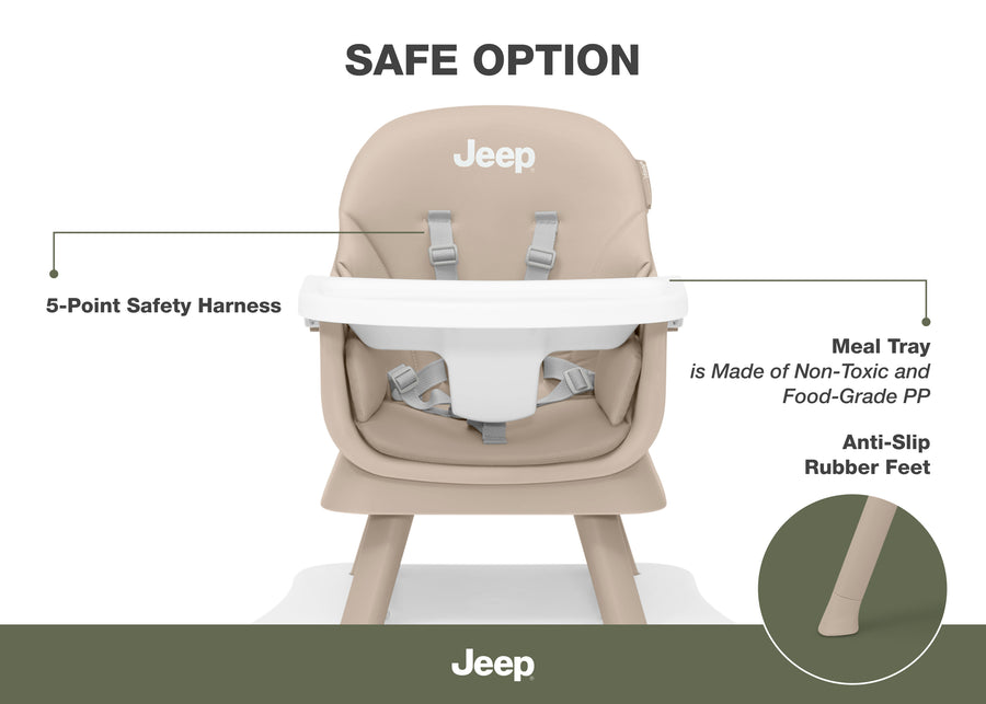 Light Tan (2517) 56-Milestone 6-in-1 High Chair