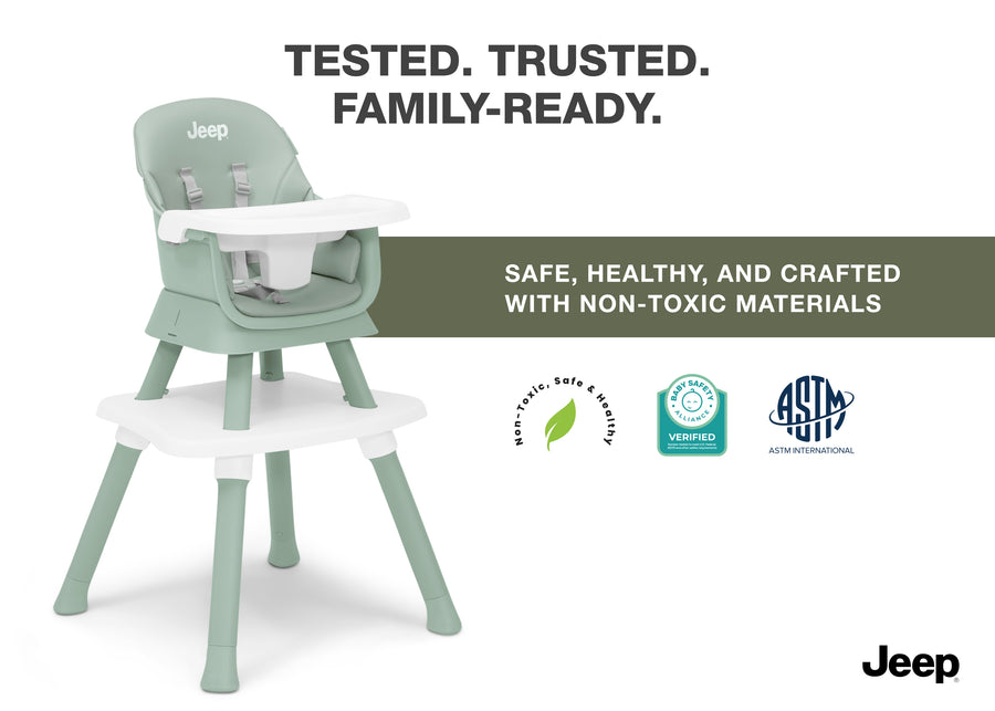 Sage Green (2446) 8-Milestone 6-in-1 High Chair