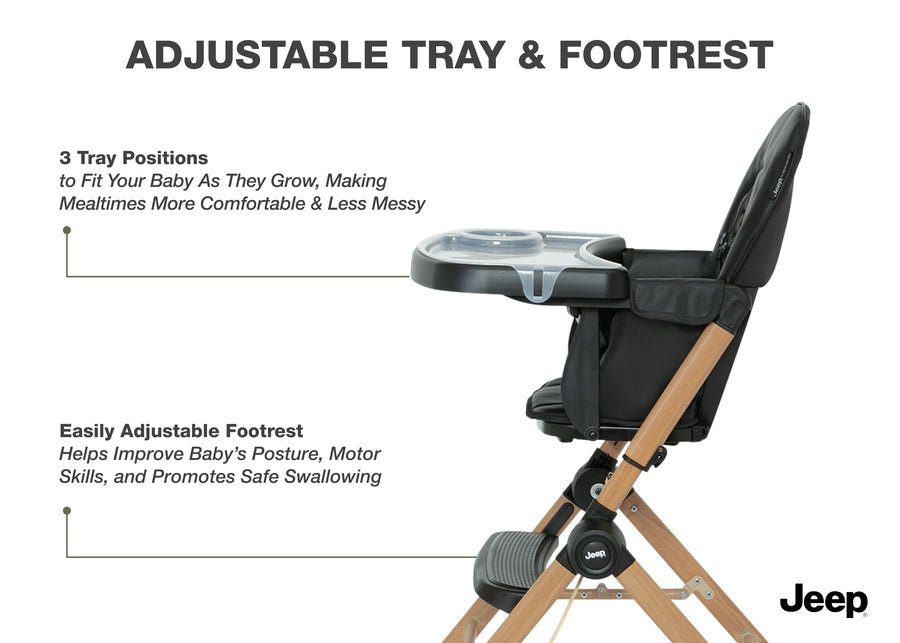 Black (2454) 3-Dune Compact Travel High Chair