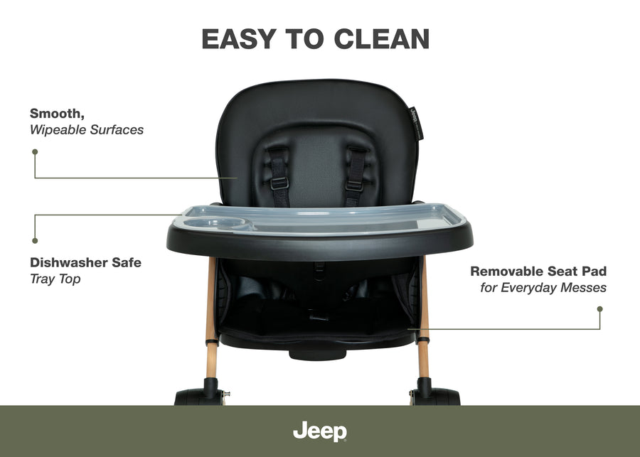 Black (2454) 4-Dune Compact Travel High Chair