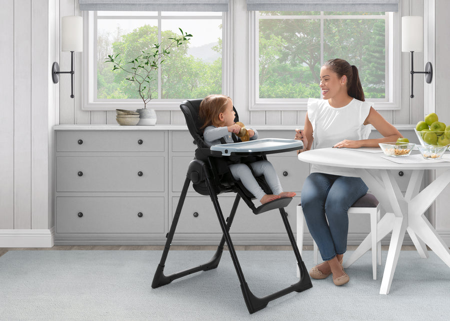 Midnight Black (2013) 1-Jeep Classic Black Convertible 2-in-1 High Chair for Babies and Toddlers with Adjustable Height, Recline & Footrest