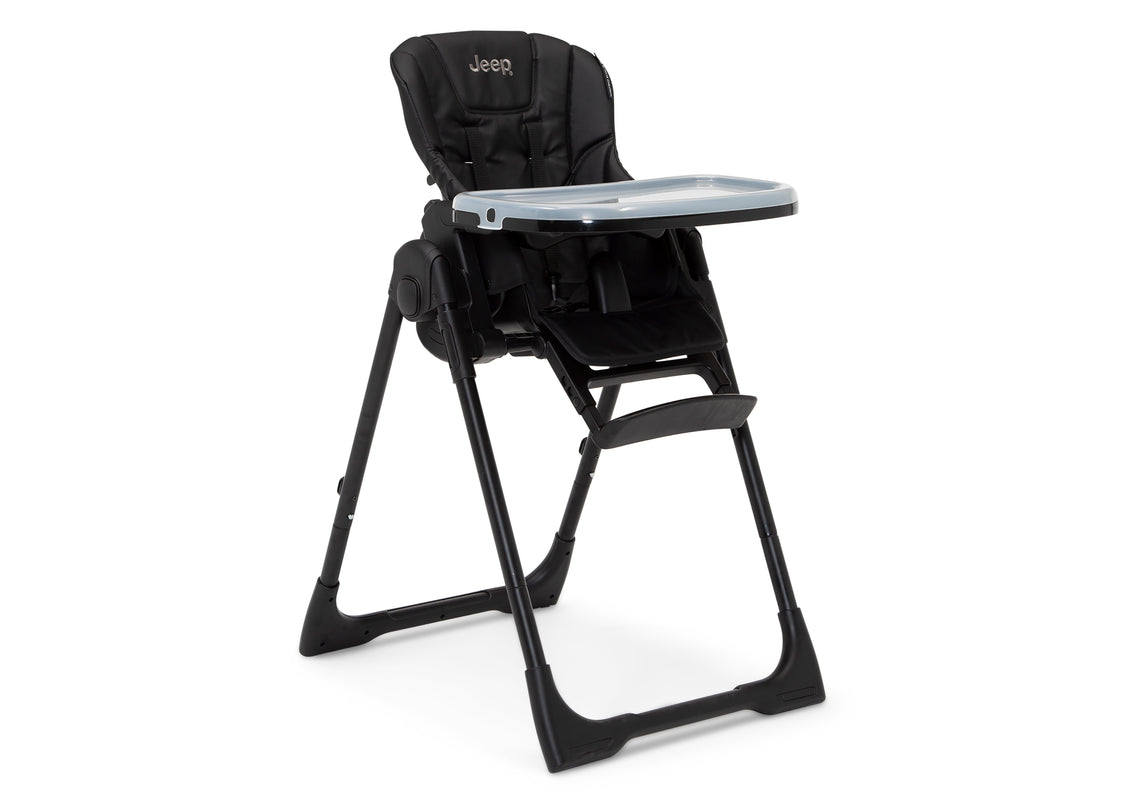 Jeep Classic Black Convertible 2-in-1 High Chair for Babies and Toddlers with Adjustable Height, Recline & Footrest
