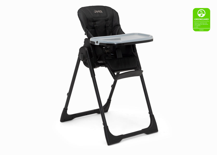 Midnight Black (2013) 3-Jeep Classic Black Convertible 2-in-1 High Chair for Babies and Toddlers with Adjustable Height, Recline & Footrest