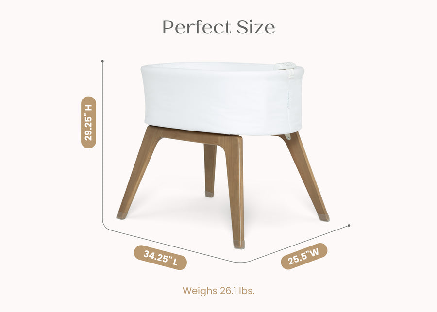 White (100) 8-Aero Smart Auto Glide Bassinet with Cry Detection & Bluetooth Wireless Technology