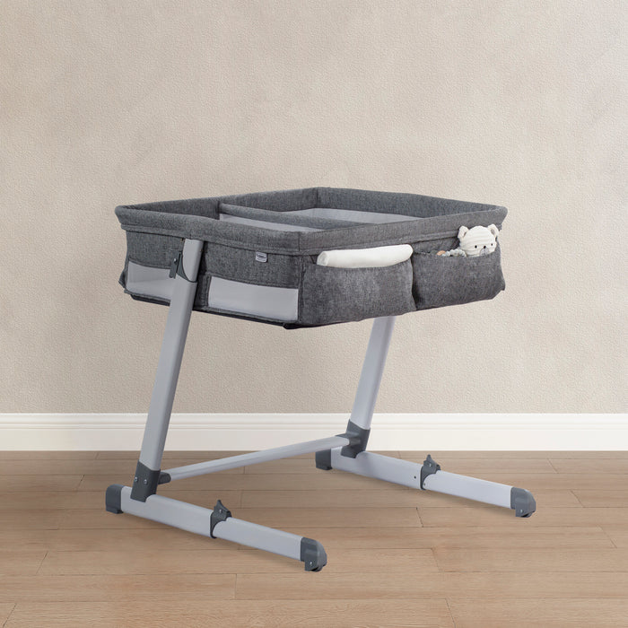 25507 2012 Simmons Twin Bedside Bassinet Grey Tweed Lifestyle 101 0-By The Bed Twin City Sleeper Bassinet