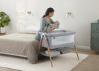 Dove Grey (2376) 1-Koi by the Bed Bassinet with Natural Beechwood Legs
