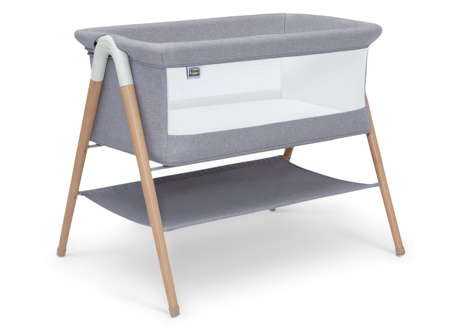 Dove Grey (2376) 8-Koi by the Bed Bassinet with Natural Beechwood Legs